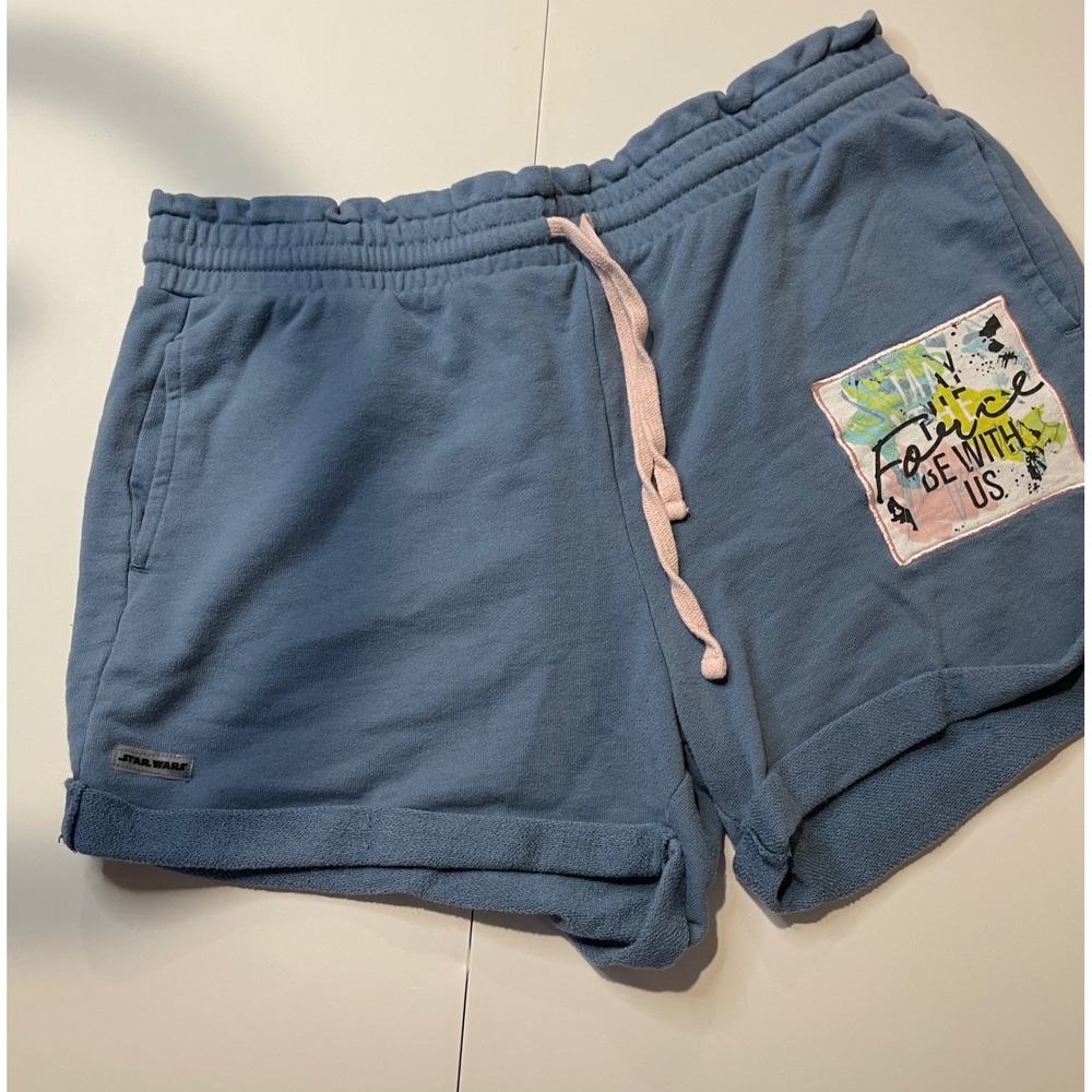 Star Wars Blue French Terry Lounge Shorts May The Force Be With Us Large L